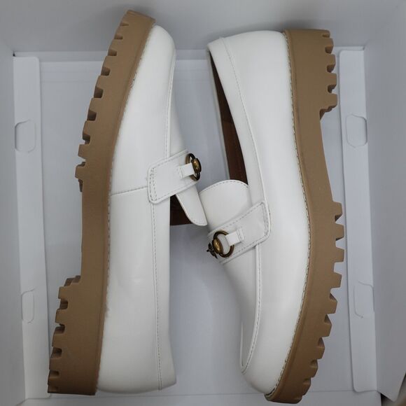 A New Day Womens Loafers Shoe Sz 9.5 White Memory Foam Round Toe 1.5" Block Heel - Picture 8 of 9